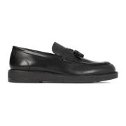 Zwarte gladleren casual schoenen voor heren Kazar , Black , Heren