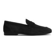 Heren klassieke zwarte suède loafers Kazar , Black , Heren