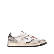 Vintage Low Top Wit/Goud Sneakers Autry , Multicolor , Heren