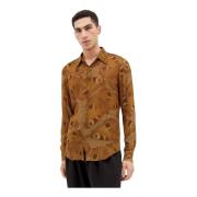 Grafisch Motief Shirt Dries Van Noten , Brown , Heren