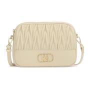 Beige handtas met opvallend monogram Kazar , Beige , Dames