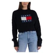 Sweatshirts Tommy Jeans , Black , Dames