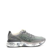 Grijze Suède Sneakers met Groene Details Premiata , Gray , Heren