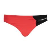 Rode zwempak met contrastdetails Karl Lagerfeld , Red , Dames