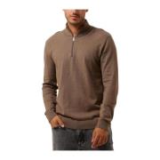 Heren Half Zip Cardigan Bruin Selected Homme , Brown , Heren