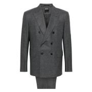 Luxe Wol Zijde Kasjmier Pak Ermenegildo Zegna , Gray , Heren