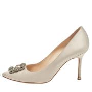 Pre-owned Satin heels Manolo Blahnik Pre-owned , Gray , Dames