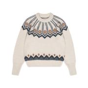 Fantasy Jacquard Sweater The New Society , White , Dames