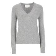 Kasjmier V-Hals Trui Grijs Vanisé , Gray , Dames