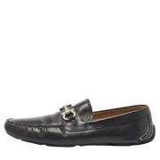 Pre-owned Leather flats Salvatore Ferragamo Pre-owned , Black , Heren