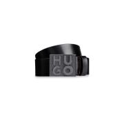 Stijlvolle Leren Riem voor Mannen Hugo Boss , Black , Heren