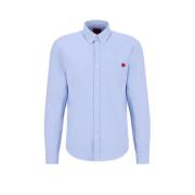 Blauw Herenoverhemd Klassiek Geruit Hugo Boss , Blue , Heren