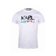 Casual Katoenen T-shirt Karl Lagerfeld , White , Heren