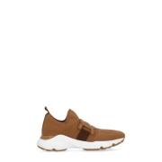 Bruine Sneakers met Leren Kettingdetail Tod's , Brown , Dames