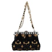 Zwarte Kwast Gouden Barok Kristal Avond Clutch Dolce & Gabbana , Black...