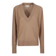 V-hals trui in Madalene Stijl Equipment , Brown , Dames