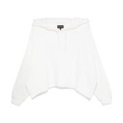 Witte Sweater met Logo Detail Emporio Armani , White , Dames