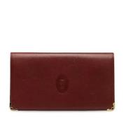 Pre-owned Leather wallets Cartier Vintage , Brown , Dames