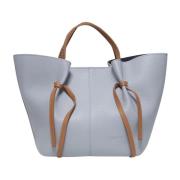 Blauwe Leren Shopper Tas Plinio Visonà , Blue , Dames