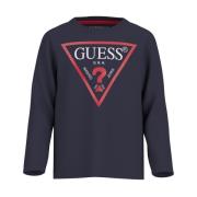 Lange mouw katoenen T-shirt Guess , Blue , Unisex