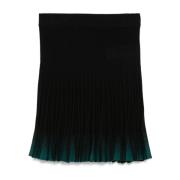 Zwarte Geribbelde Gebreide Ombré Geplooide Rok Emporio Armani , Black ...