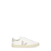 Witte Leren Sneakers Ronde Neus Logo Veja , White , Dames