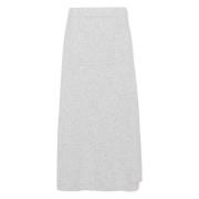 Midi Gebreide Rok Brunello Cucinelli , Gray , Dames