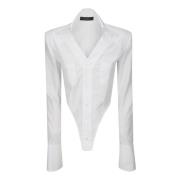 Casual Katoenen Overhemd voor Mannen Ssheena , White , Dames