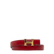 Pre-owned Leather belts Hermès Vintage , Red , Dames