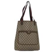 Pre-owned Leather totes Gucci Vintage , Beige , Dames