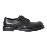 Zwarte Paardenleren Derby Heren Schoenen Dolce & Gabbana , Black , Her...