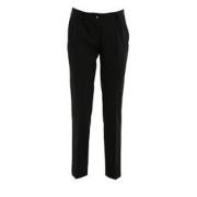 Zwarte Stretch Wollen Canvas Broek Dolce & Gabbana , Black , Dames