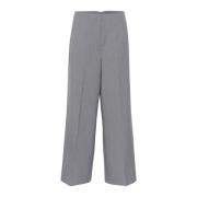 Klassieke Hooggetailleerde Grijze Melange Broek Kaffe , Gray , Dames