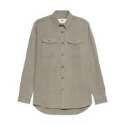 Beige Wol Overshirt Ami Paris , Beige , Heren