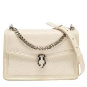 Pre-owned Leather shoulder-bags Bvlgari Vintage , White , Dames