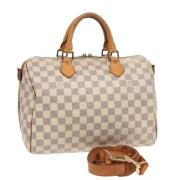 Pre-owned Canvas handbags Louis Vuitton Vintage , White , Dames