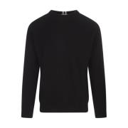 Zwarte Cashmere Crew-Neck Pullover Fedeli , Black , Heren