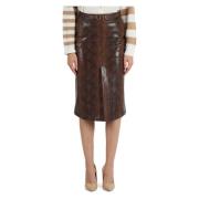 Slangeneffect Voor Split Rok Twinset , Brown , Dames