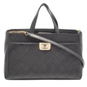 Pre-owned Leather totes Chanel Vintage , Black , Dames