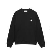 Zwarte Katoenen Logo Sweater Msgm , Black , Heren