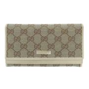 Pre-owned Canvas wallets Gucci Vintage , Beige , Dames