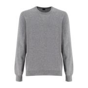 Elegant Crew Neck Sweater Fedeli , Gray , Heren