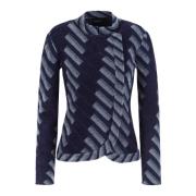 Gebreide Patroonjassen Verborgen Rits Emporio Armani , Blue , Dames