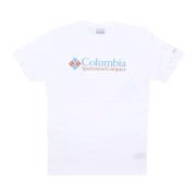 Valley Grafisch Tee Wit Heren T-Shirt Columbia , White , Heren