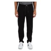 Katoenen sportieve broek met logopatch Emporio Armani , Black , Heren