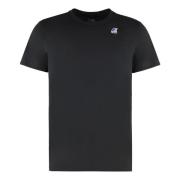 Katoenen Crew-Neck T-Shirt K-Way , Black , Heren