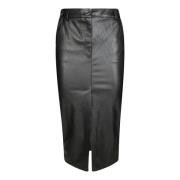 Kniebrace rok van imitatieleer Pinko , Black , Dames