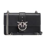 Love Bag One Zwart Leer Pinko , Black , Dames