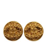 Pre-owned Metal earrings Chanel Vintage , Yellow , Dames