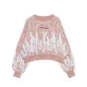 Bandana Print Crop Hoodie Sweatshirt Vision OF Super , Pink , Dames